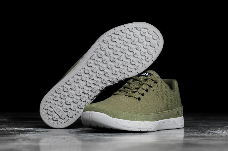 Olive Nobull Moss Canvas Men's Trainers | CA F1362D